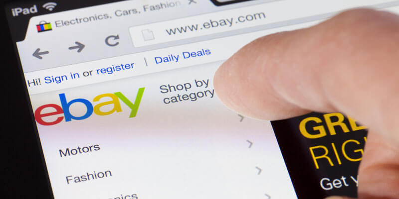 Person browsing eBay on a smartphone