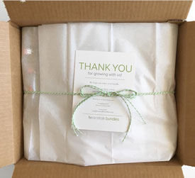 package with thank you note