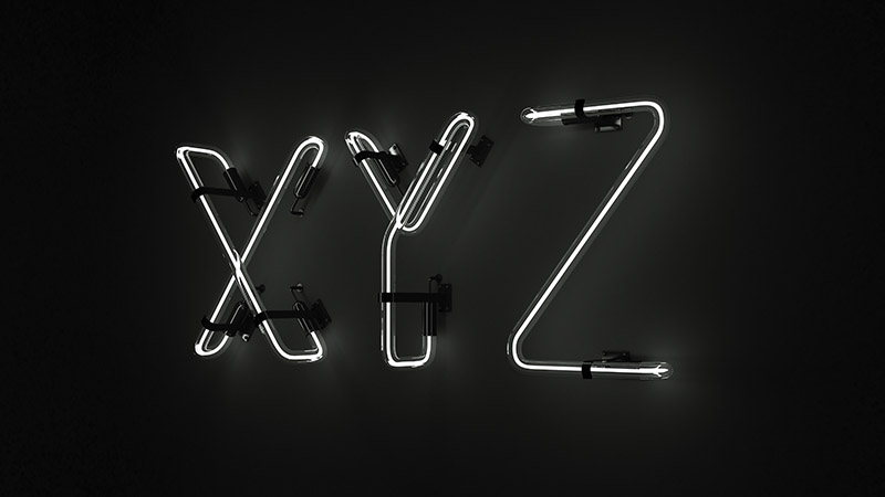 Neon 'XYZ' sign