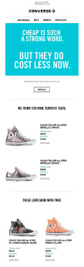 Email pop up advertising converse products
