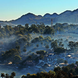 Misty Indian mountainside