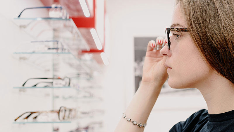 woman wearing glasses