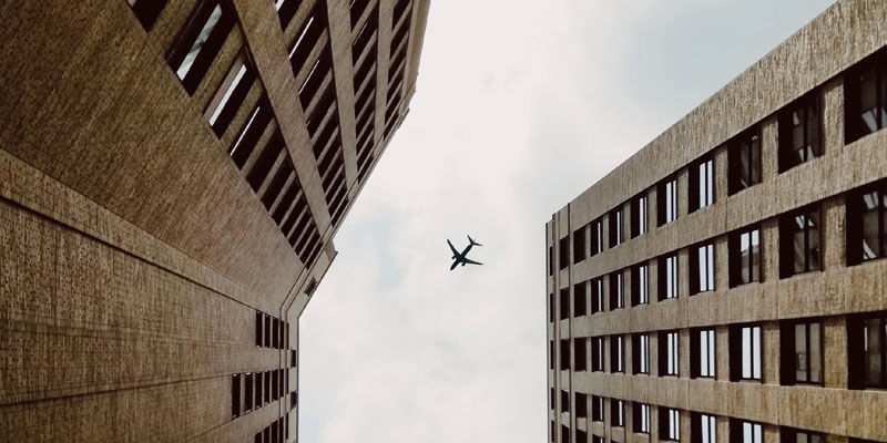 sky view of aeroplane