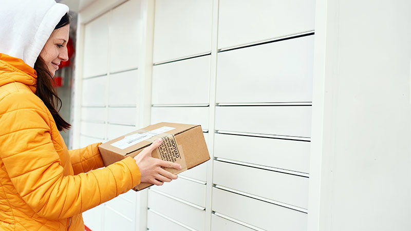 woman holding a package