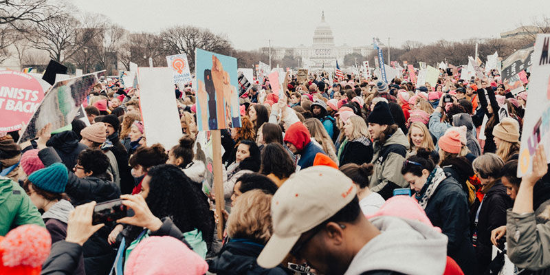 Crowd at a protest march