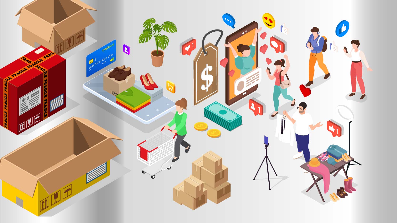 graphic of shopping activities