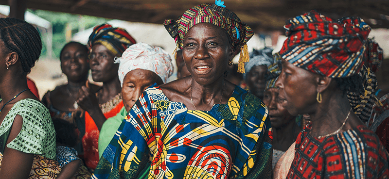 Women gathered in tradtional African dress