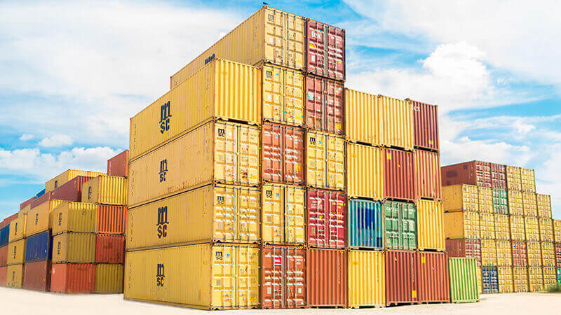 stacked shipping containers