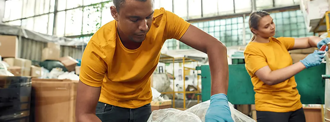 man and woman packing items