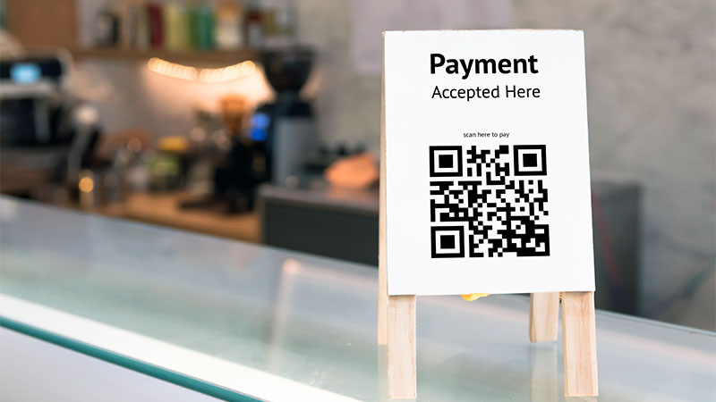 payment sign with QR code