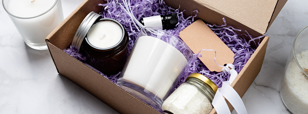 home scented items in a brown parcel