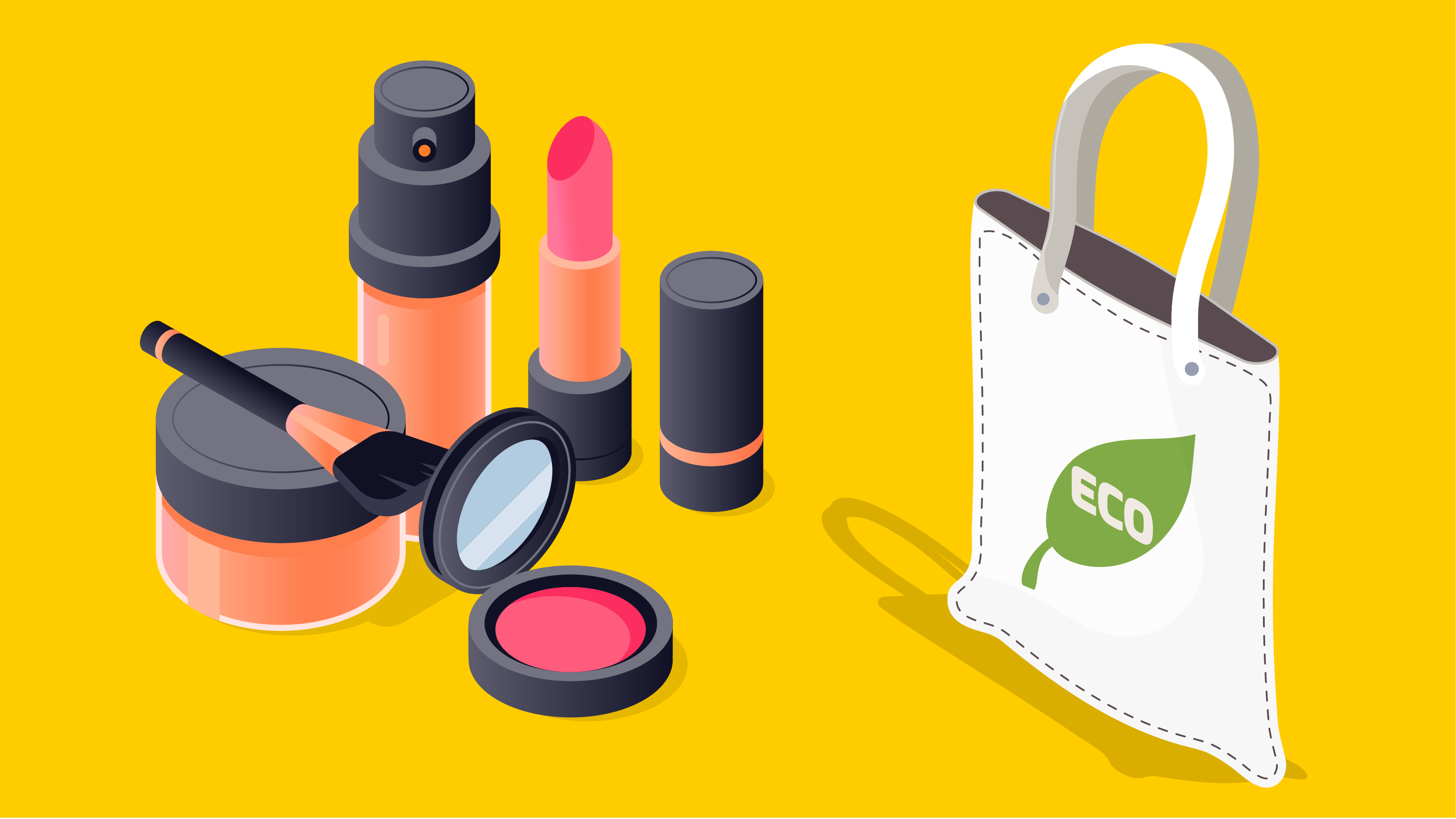 graphic image of eco friendly cosmetics