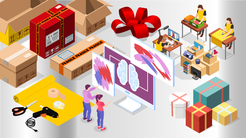 graphic image of shopping activities