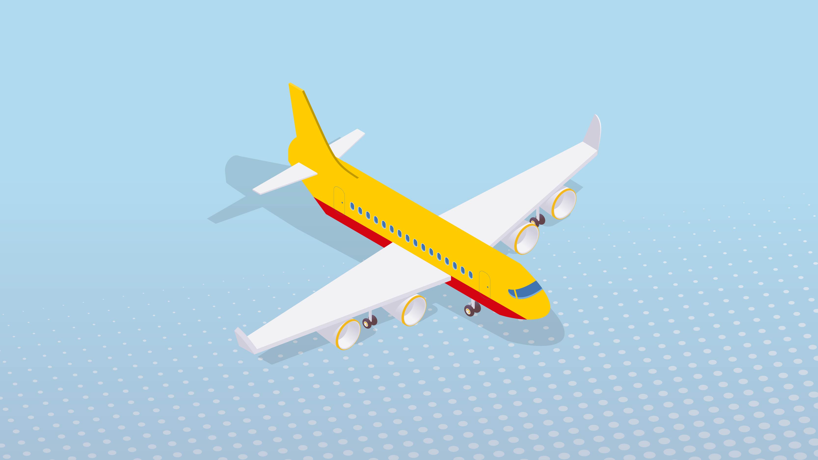 graphic image of yellow and red aeroplane