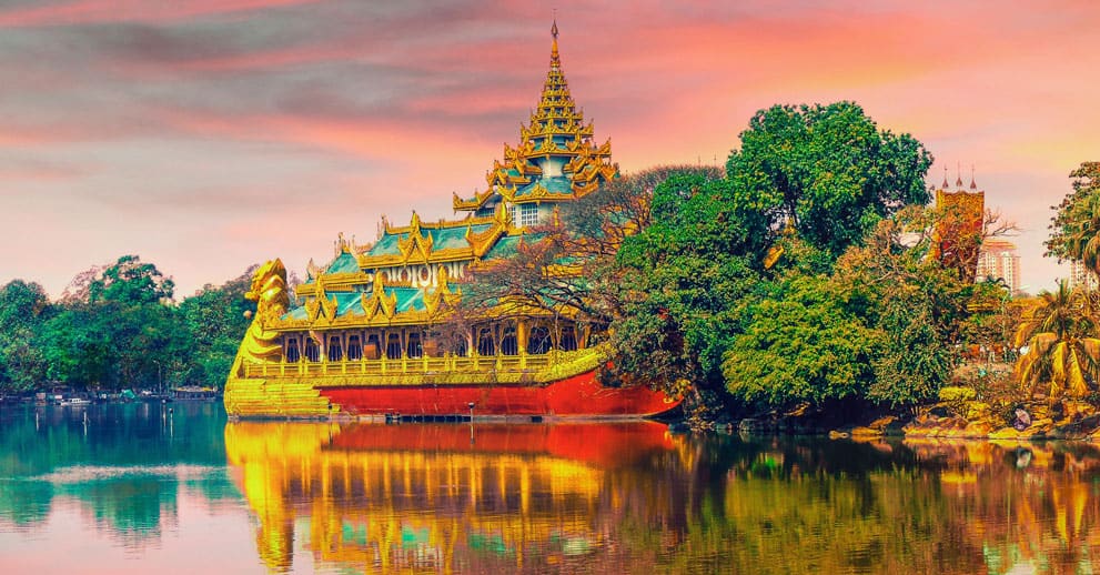 Thai temple on a lake