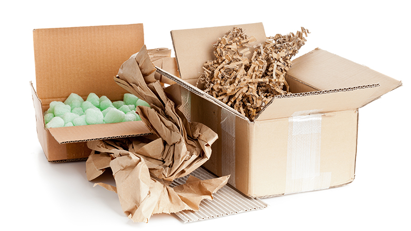 Heap of recyclable packaging materials