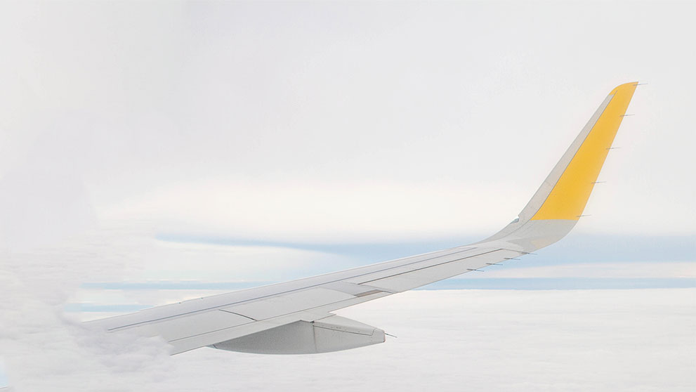 yellow aeroplane tail