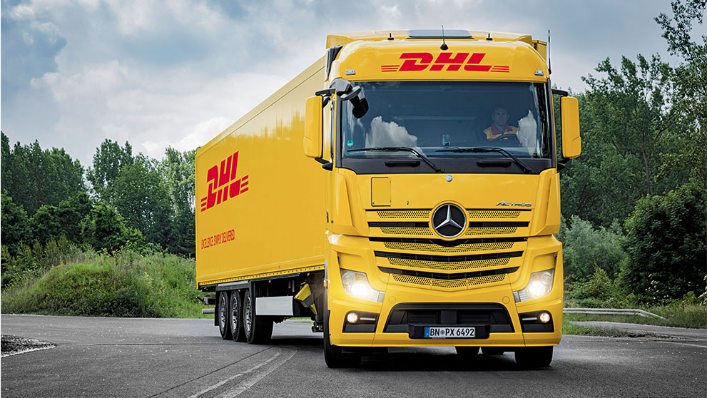 DHL truck on a road