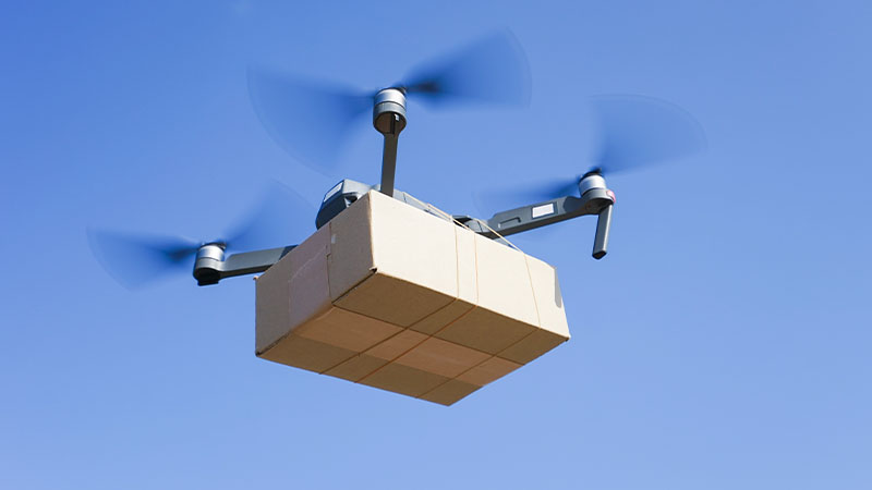 drone delivering parcel