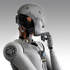 Robot in thinking pose