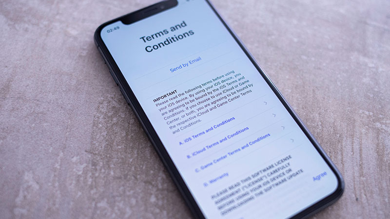 terms and conditions on mobile phone