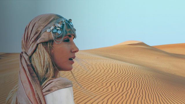 woman in a desert