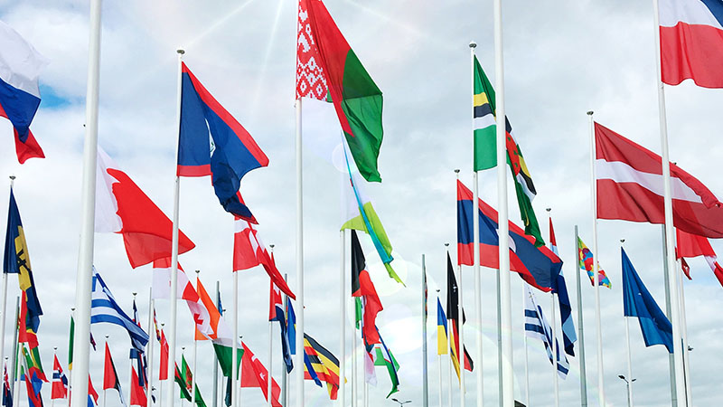 various flags of countries