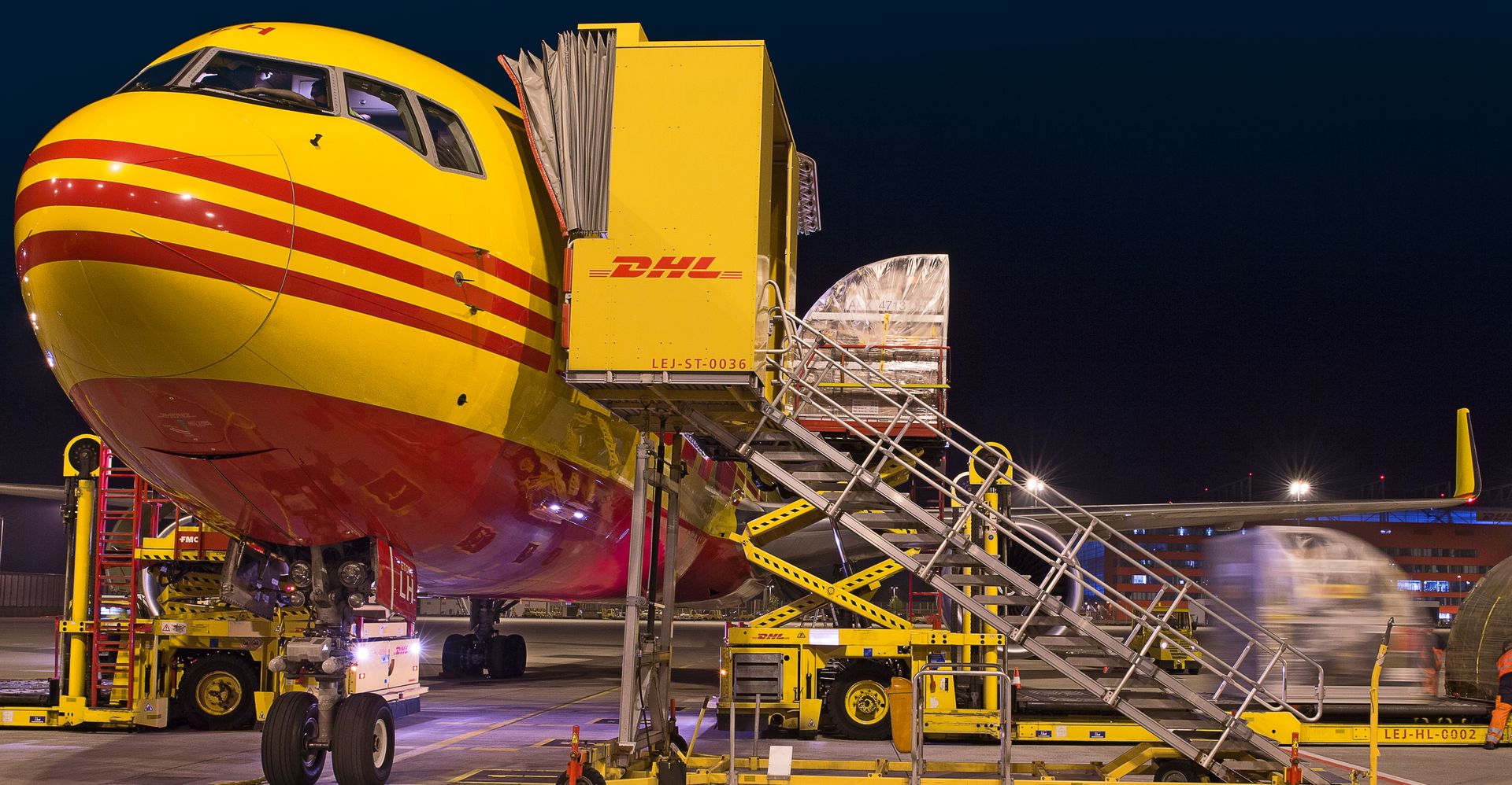 DHL plane in airport