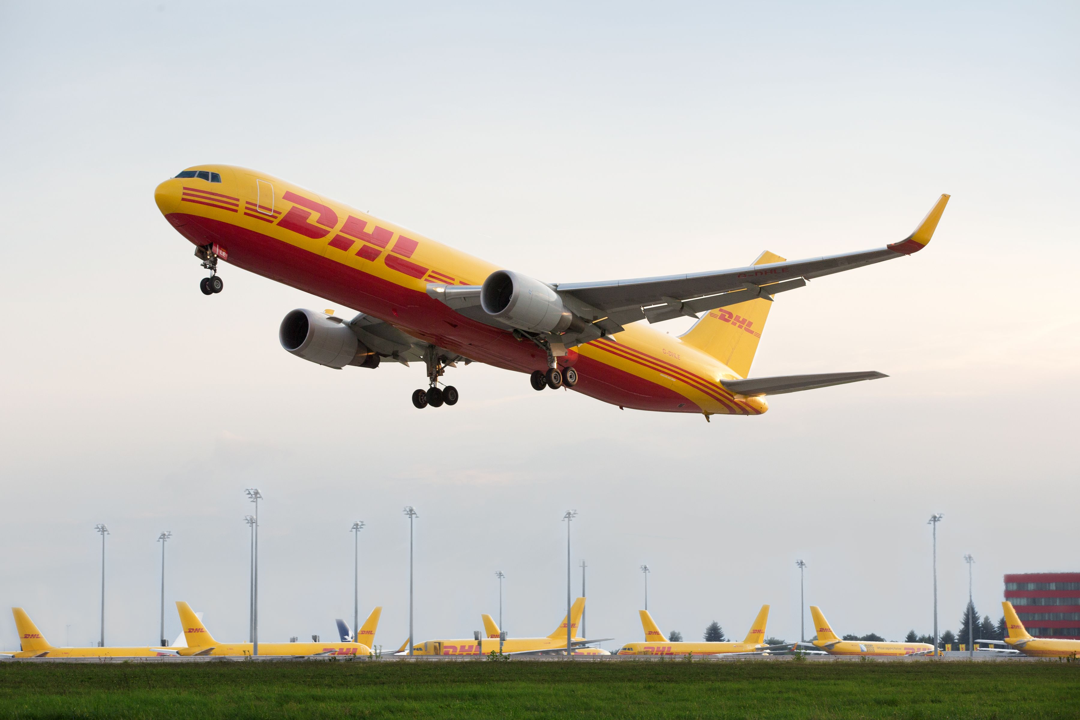 DHL Airplane taking off 